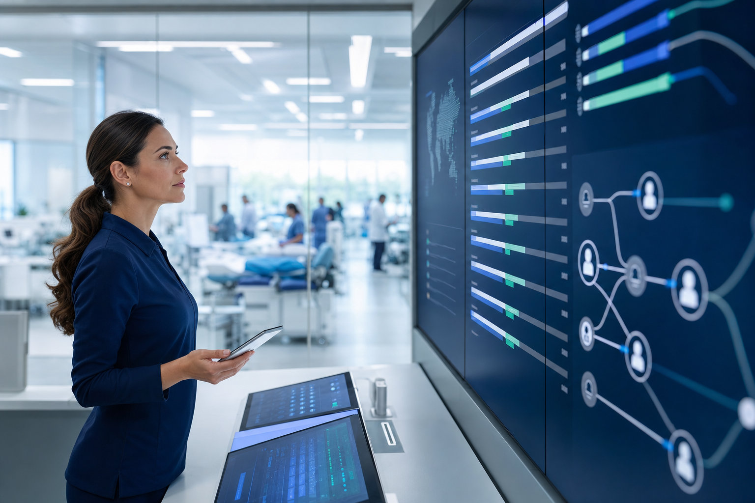 A clinical operations coordinator overseeing the ClinicRelay console
